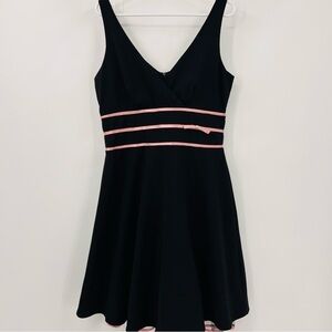 Hyphen Dress Black & Pink Slightly Stretchy Fit & Flare Vintage Bow Size 13/14
